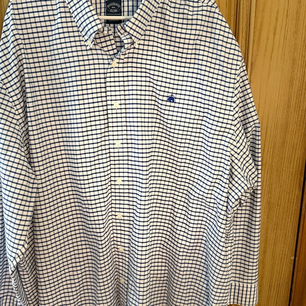 Brooks Brothers Navy and White Checkered Shirt